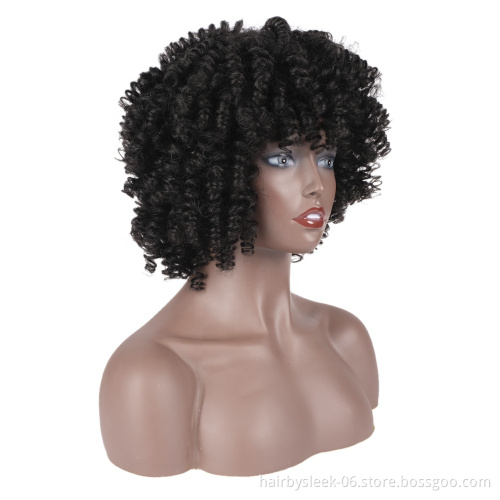 Rebecca fluffy Fashion small volume wig Wholesale natural soft short Curly Hair Black woman hair heat resistant Synthetic Weave